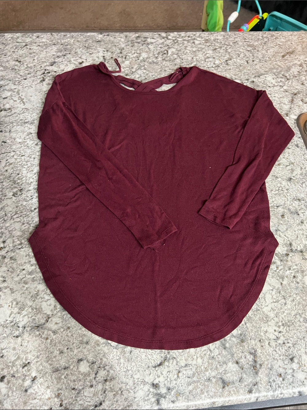 Women's Long-Sleeve Burgundy Knit Top